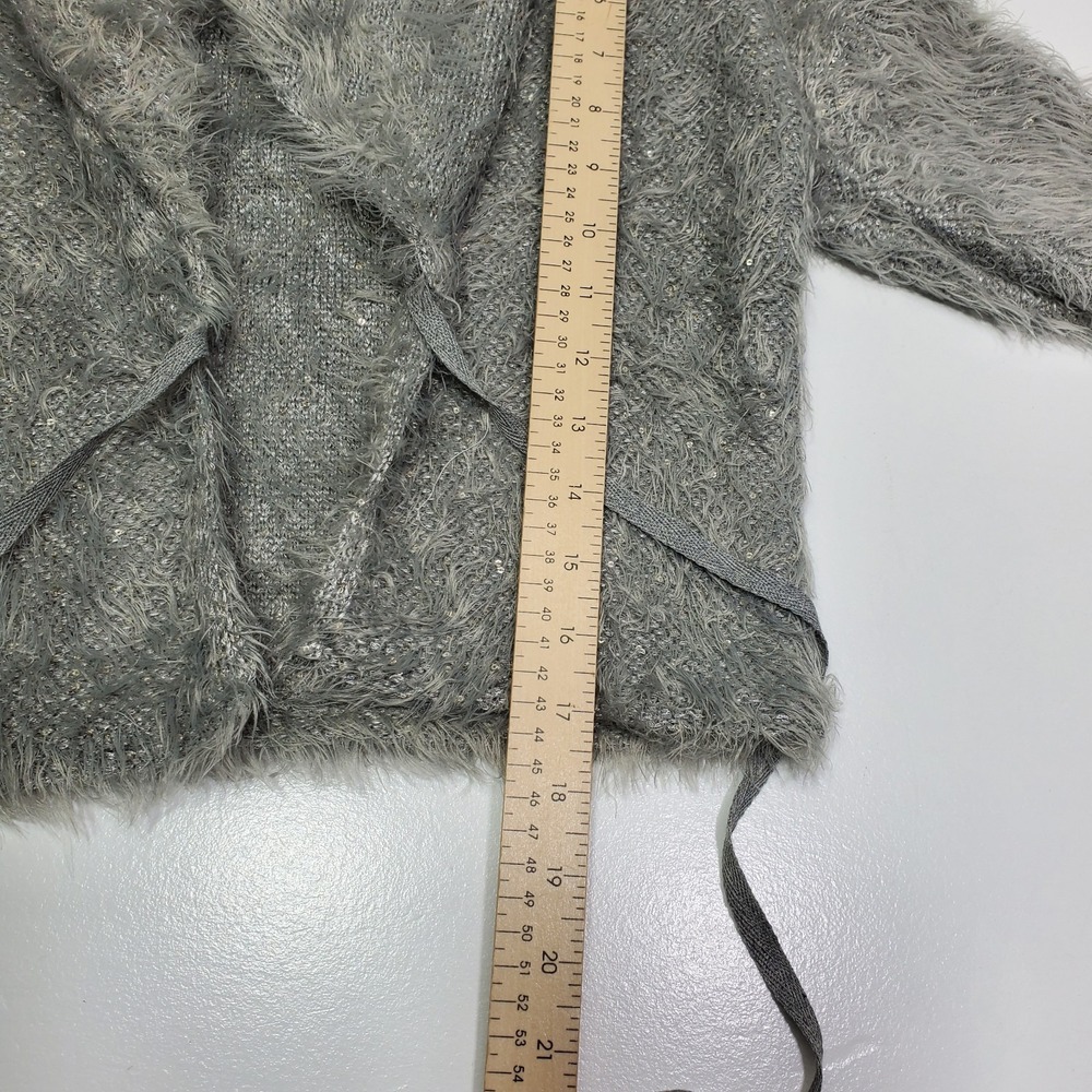 Free People Womens Cardigan Fuzzy Wrap Cropped Cardigan Size XS Gray Casual - Picture 8 of 10